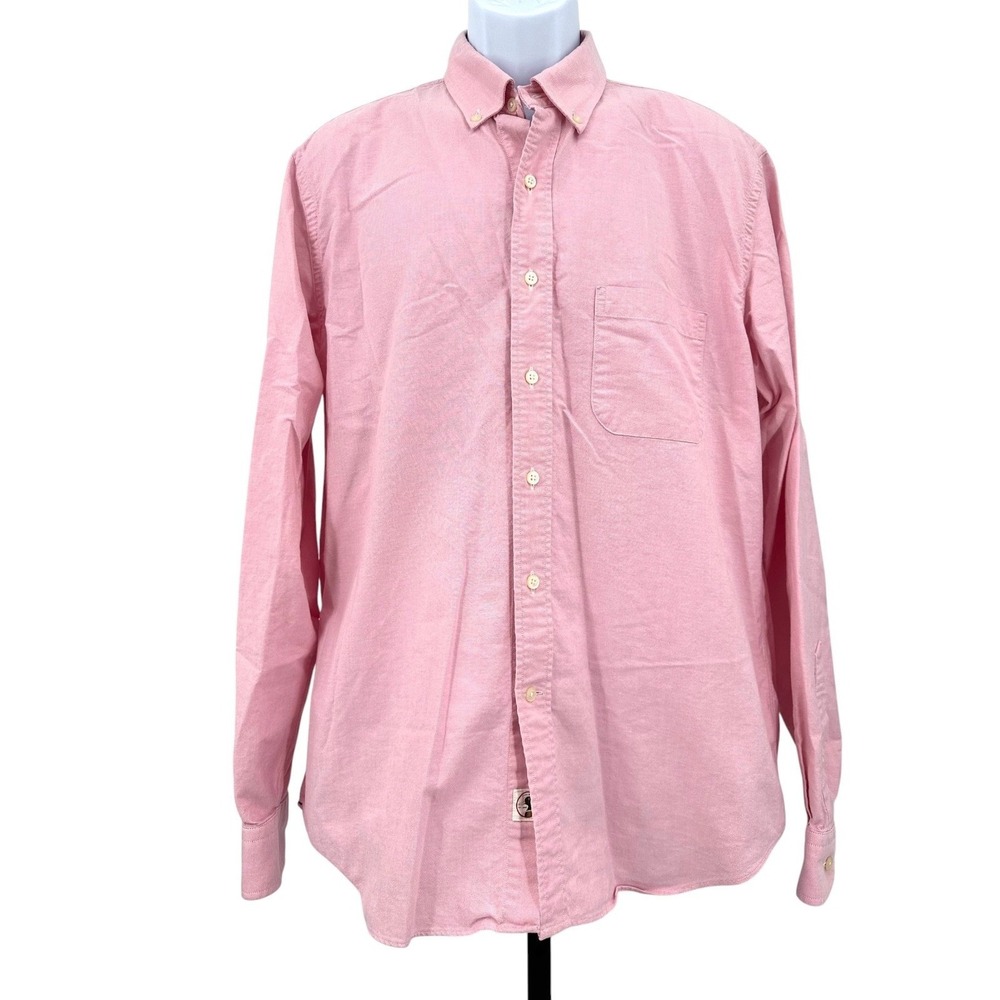DUCK HEAD Button Down Shirt Pink Cotton Oxford Long‎ Sleeve Men's Large